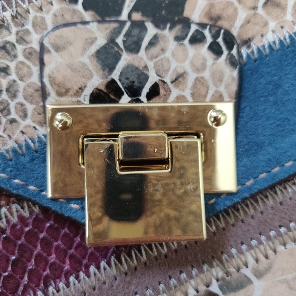 Sam Edelman Mini Crossbody Kylie Patchwork Brown - Picture 9 of 12